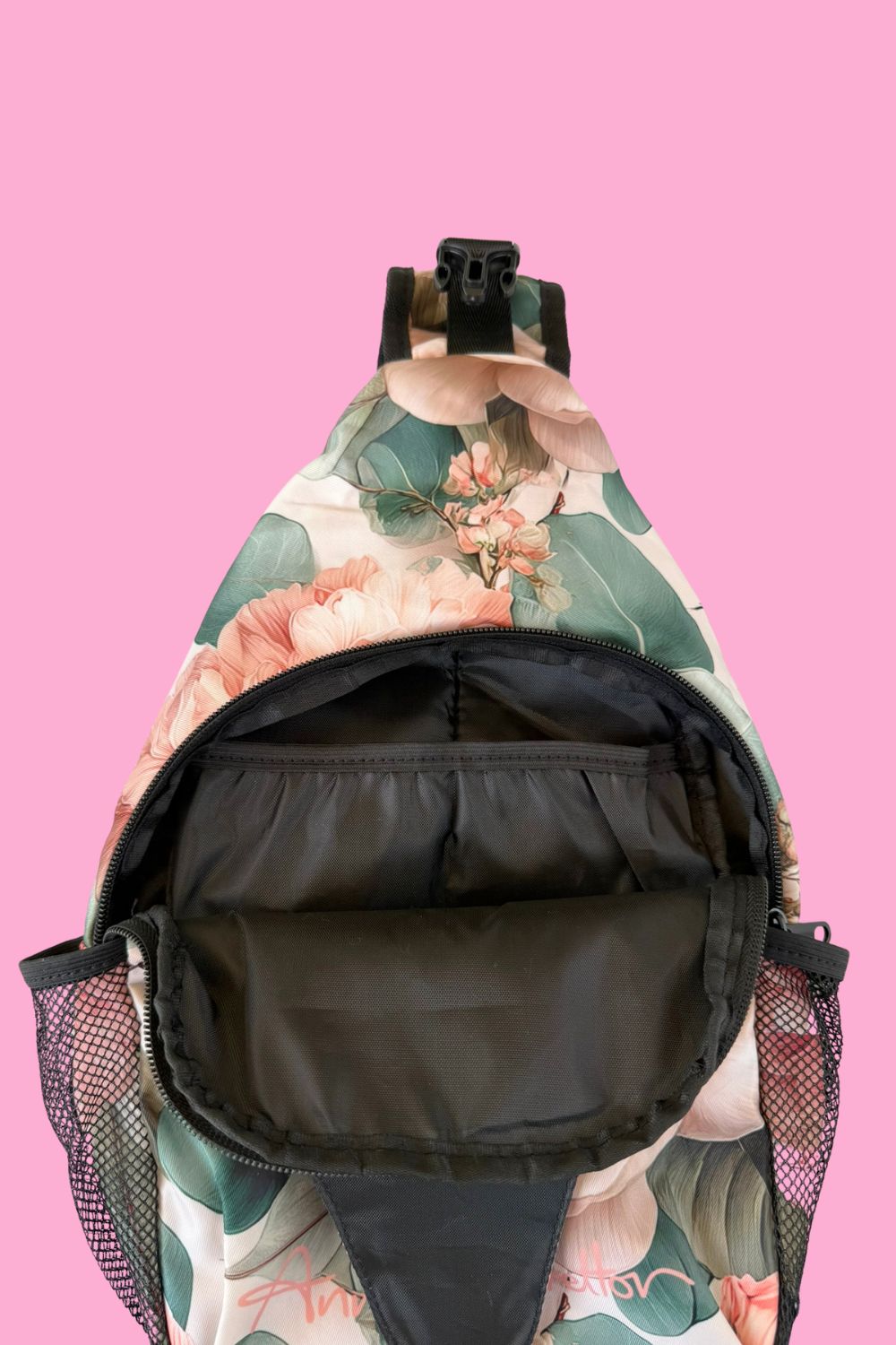Garden Charm Floral Print Sling Backpack