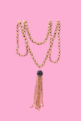 Crystal Tassel Necklace Gold detail – Annah Stretton accessories