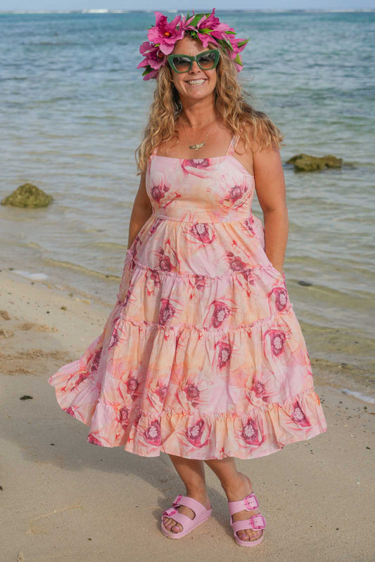 Dancing Queen Dress Pastel Poppy – women’s 100% cotton dress