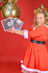 Sustainable cleaning cloths in festive Annah Stretton designs – washable & biodegradable