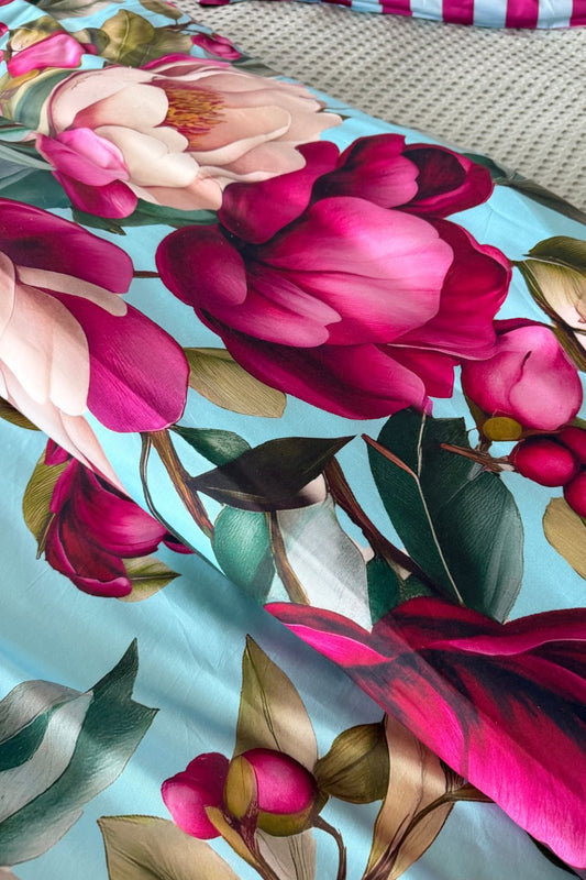 Cotton - Duvet Cover Set - Crimson Whisper