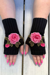 Eden Fingerless Mittens - Pink Rose | PRE ORDER END MAY