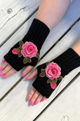 Eden Fingerless Mittens - Pink Rose | PRE ORDER END MAY