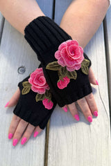 Eden Fingerless Mittens - Pink Rose | PRE ORDER END MAY