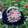 Edna Velvet Coin Purse - Navy