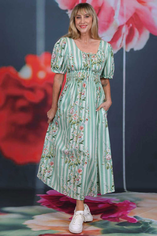 Elle Dress - Meadow Stripes | PRE ORDER - Arriving Early August
