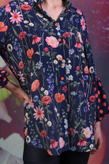 Elsie Ivy Shirt - Cottage Floral Navy