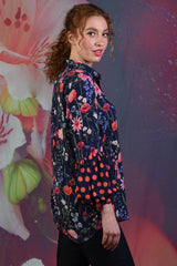 Elsie Ivy Shirt - Cottage Floral Navy