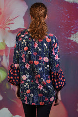 Elsie Ivy Shirt - Cottage Floral Navy
