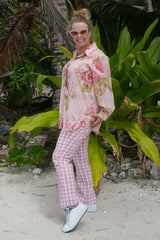 Elsie Lily Shirt styled with checked pants – Annah Stretton