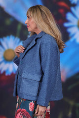 Slate blue winter layering jacket womens