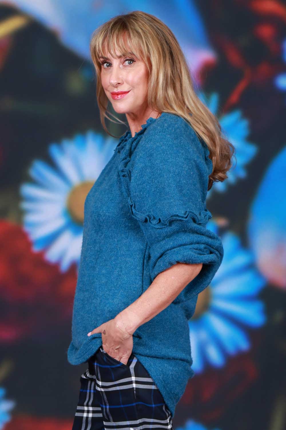 Slate blue relaxed fit sweater