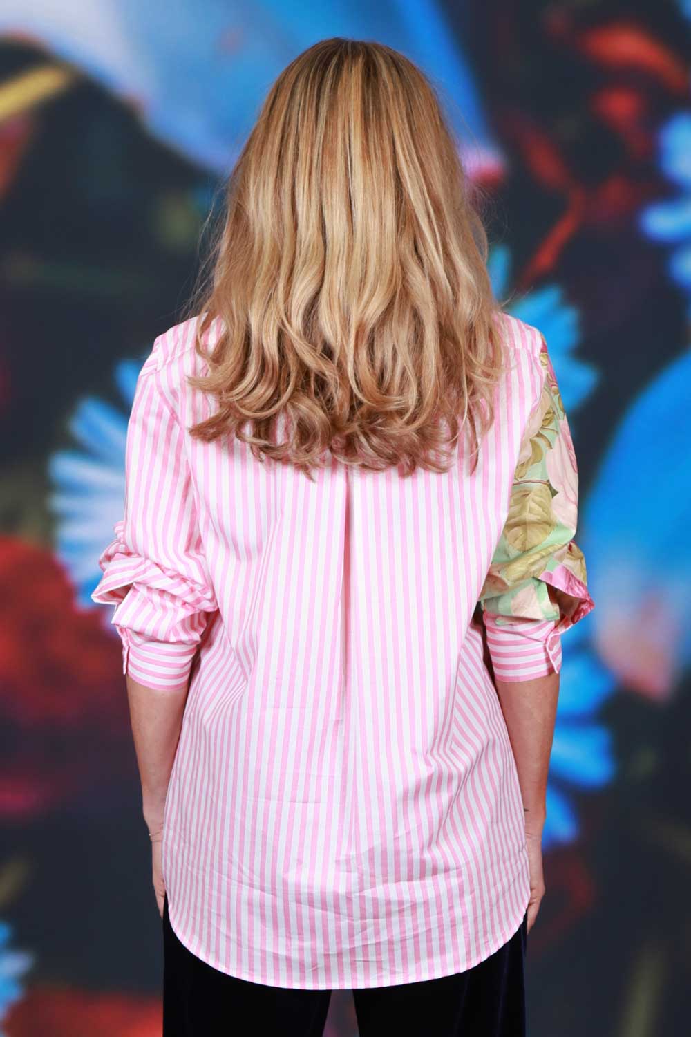 Annah Stretton floral stripe shirt