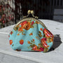 Mini Floral Coin Purse - Aqua