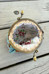 Mini Floral Coin Purse - Aqua