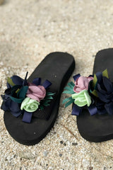 Navy Floral Statement Slides