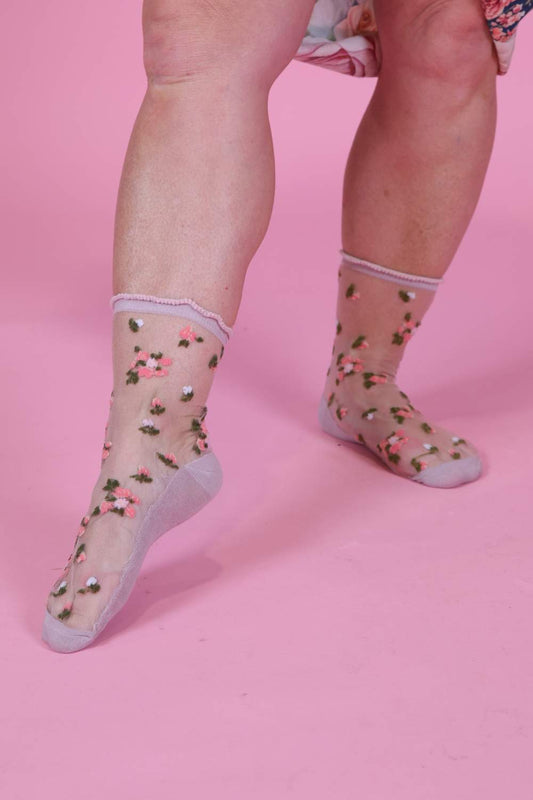 AS Flower Party Mesh Socks - Multi Pack of 3