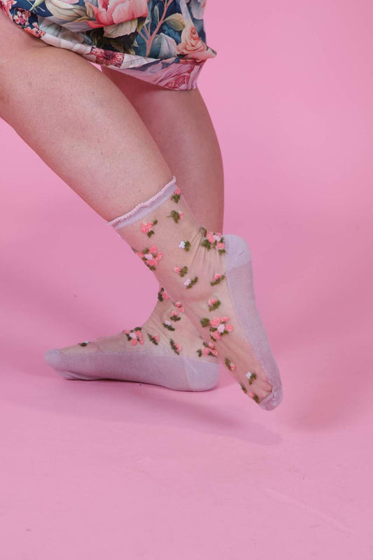 AS Flower Party Mesh Socks - Multi Pack of 3