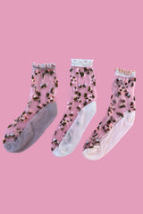 AS Flower Party Mesh Socks - Multi Pack of 3