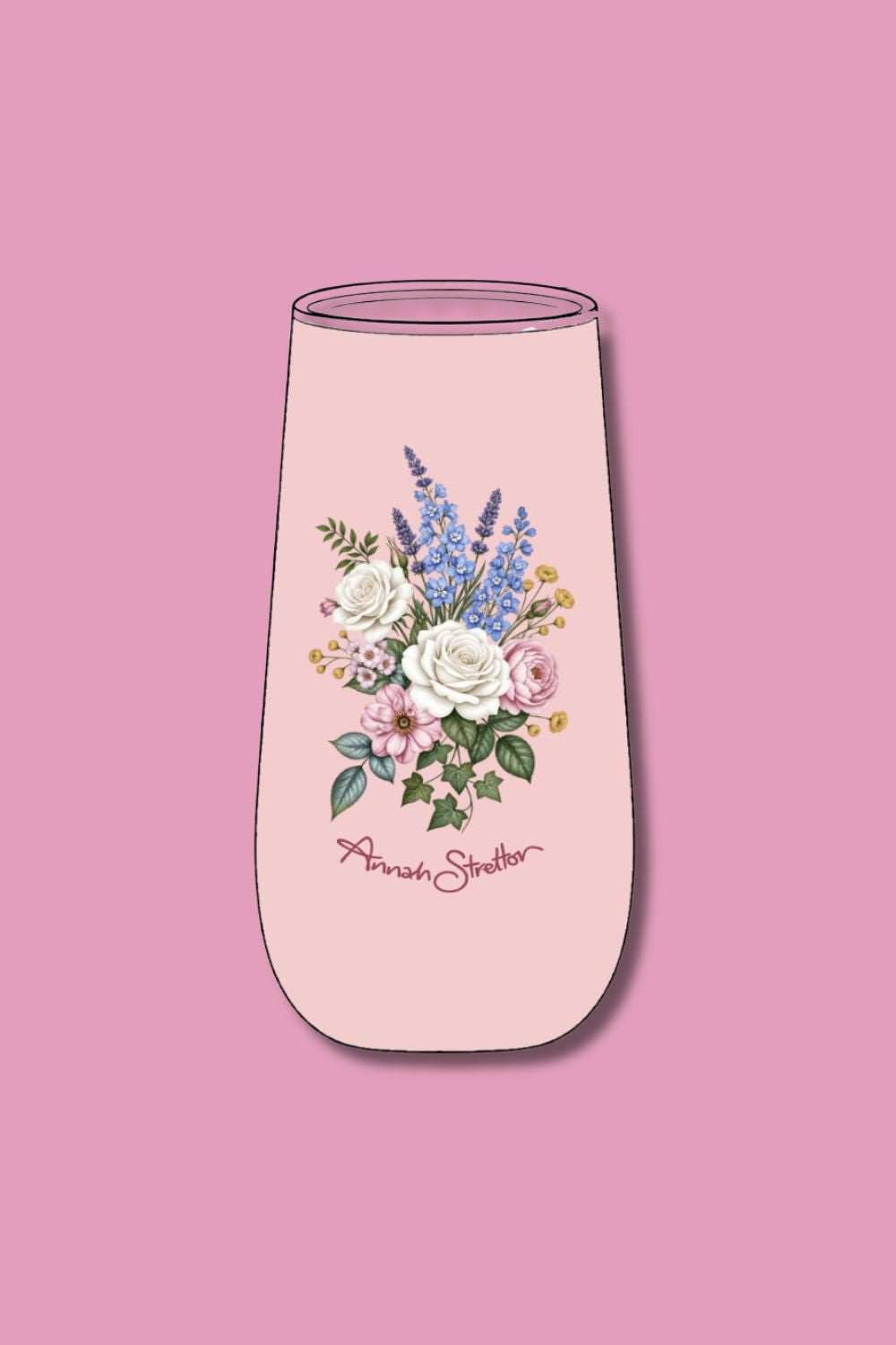 Champagne Flute - Pink Flower Bomb | PRE ORDER LATE NOV