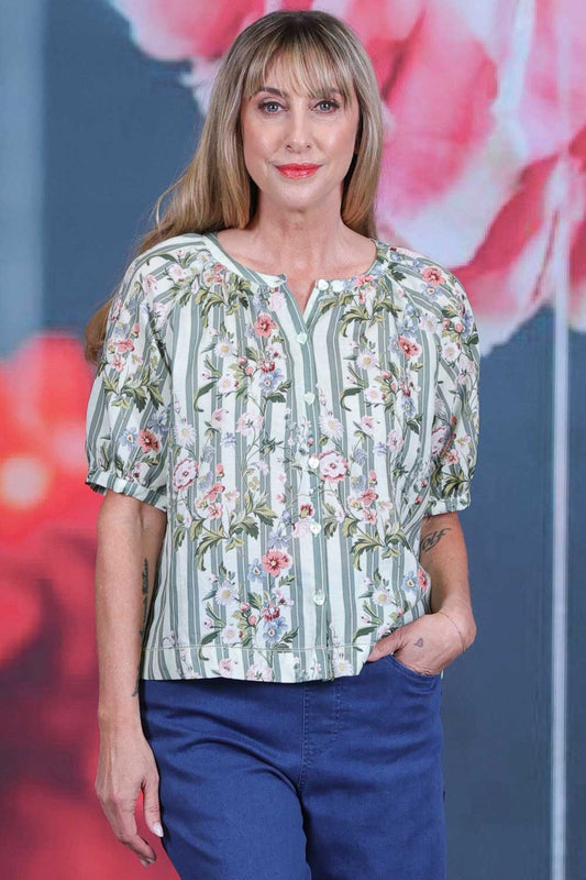 Amelie Bambi Top- Meadow Stripes | PRE ORDER - MID SEPTEMBER