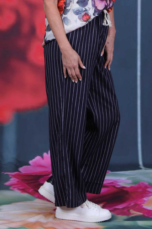 Aria Pants - Navy Stripe