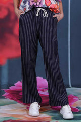 Aria Pants - Navy Stripe