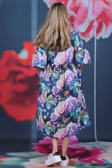 Queenie Dress - Navy Reverie
