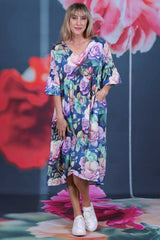 Queenie Dress - Navy Reverie