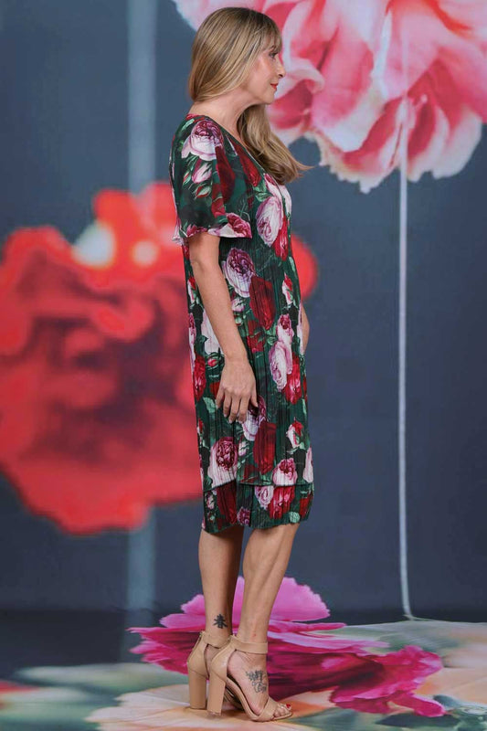 Pleat Me Dress - Garden Amour