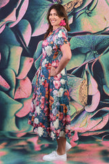 Indie Dress - Midnight Floral Waltz