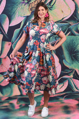 Indie Dress - Midnight Floral Waltz