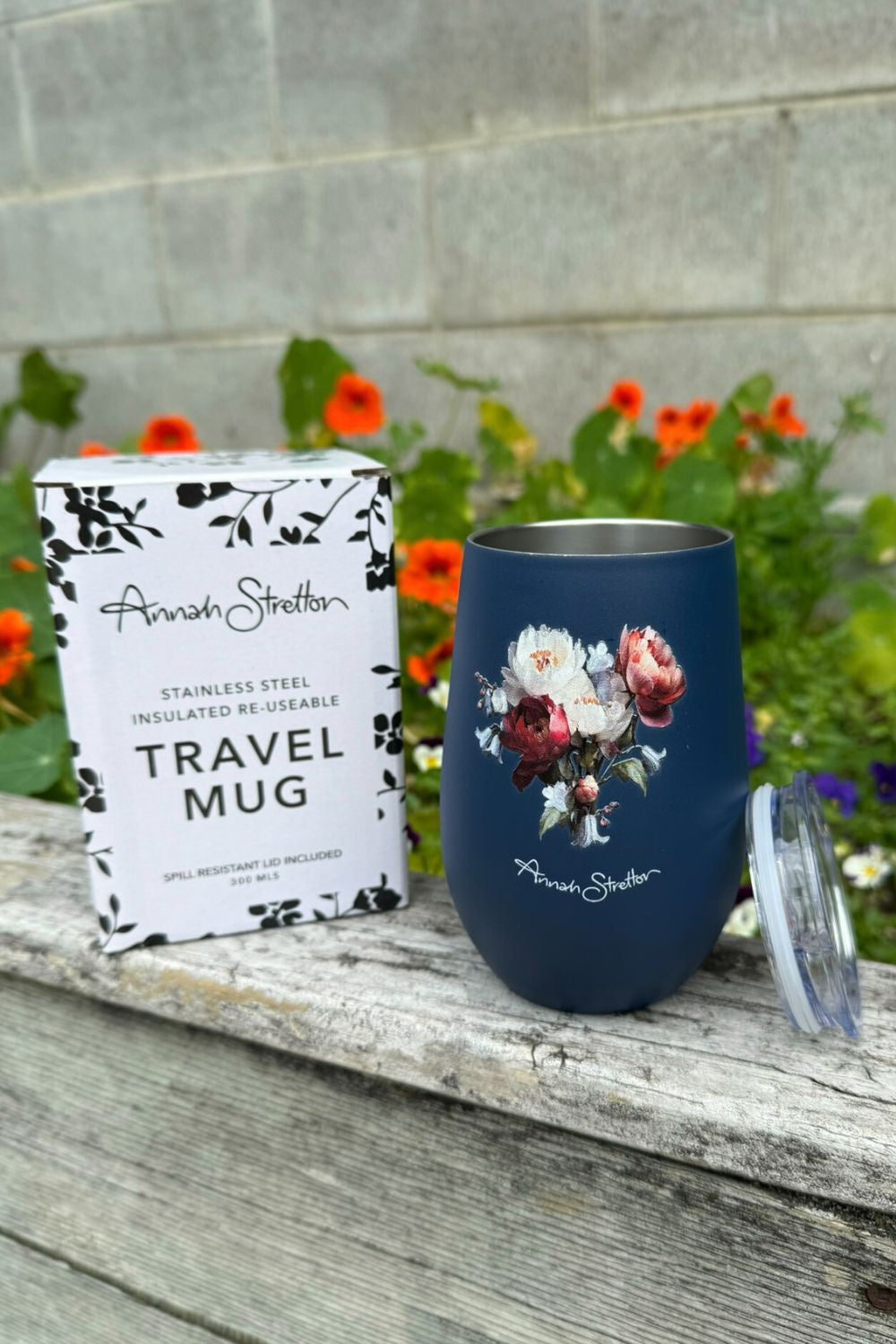 Midnight Bloom Coffee Mug with Lid