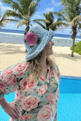 Izzy Bucket Hat - Blue Gingham