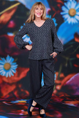 Navy textured winter knit NZ designer