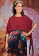 Jana Cape Top - Burgundy