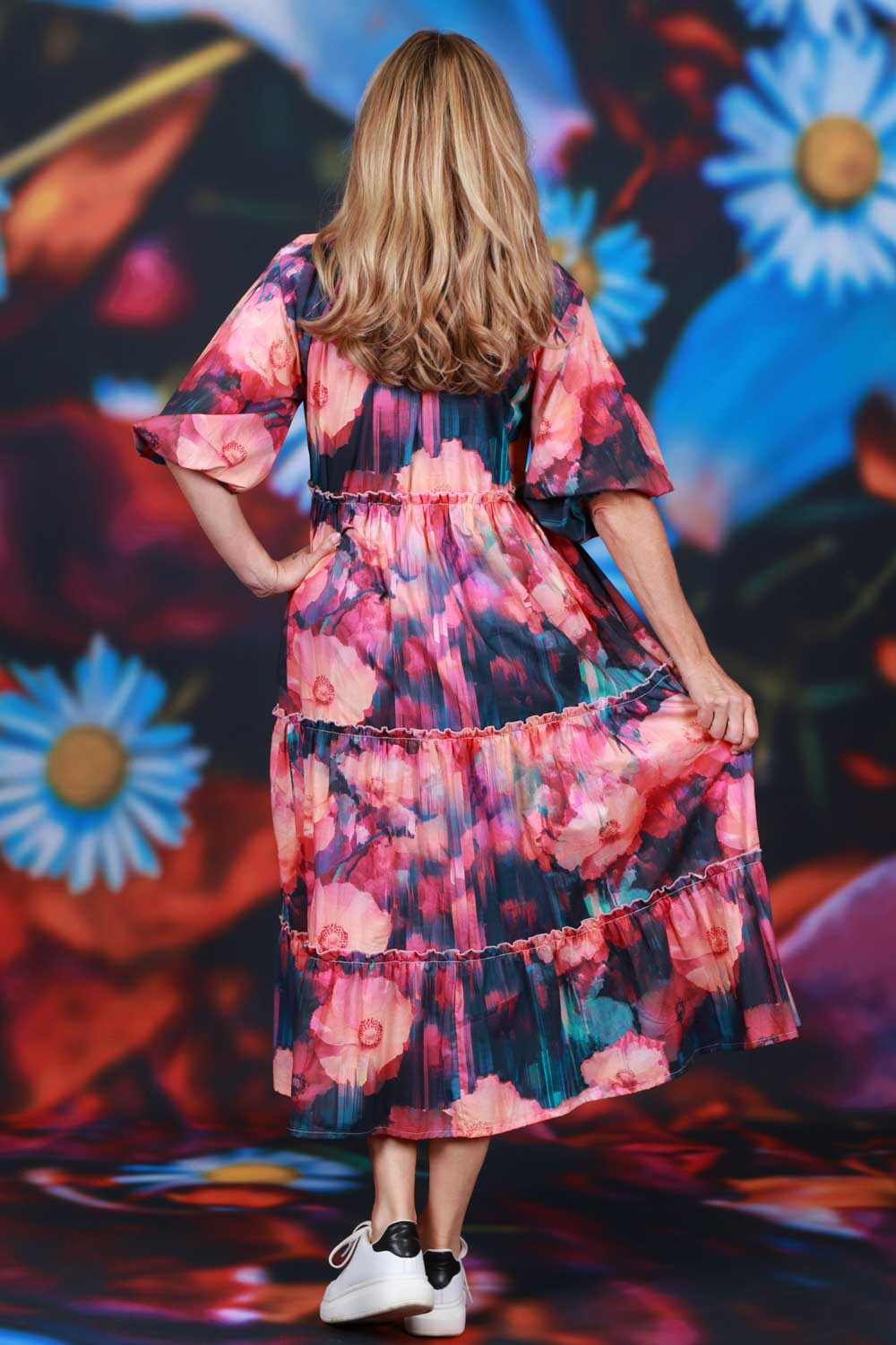 Jasmine Bloom Dress Petal Pixels print