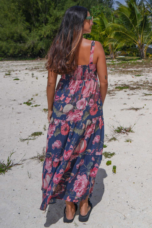 Urban Petals print long summer dress by Annah Stretton