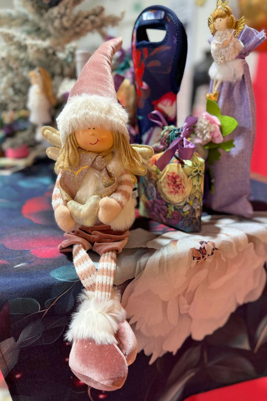 Annah Stretton Leonardo Christmas Doll – festive sitting doll with dangling legs