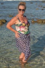 Side view Mickey Bather Navy Adoring Roses – floral swimwear Annah Stretton
