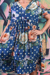 Liberty Dress	- Navy Spotty Floral