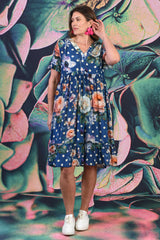 Liberty Dress	- Navy Spotty Floral