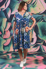 Liberty Dress	- Navy Spotty Floral