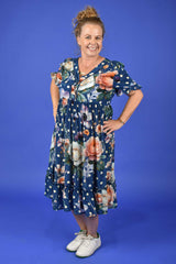 Liberty Dress	- Navy Spotty Floral