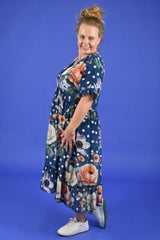 Liberty Dress	- Navy Spotty Floral