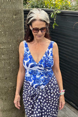 Front view Lily Bather Roses Are Blue – NZ women’s one-piece swimwear