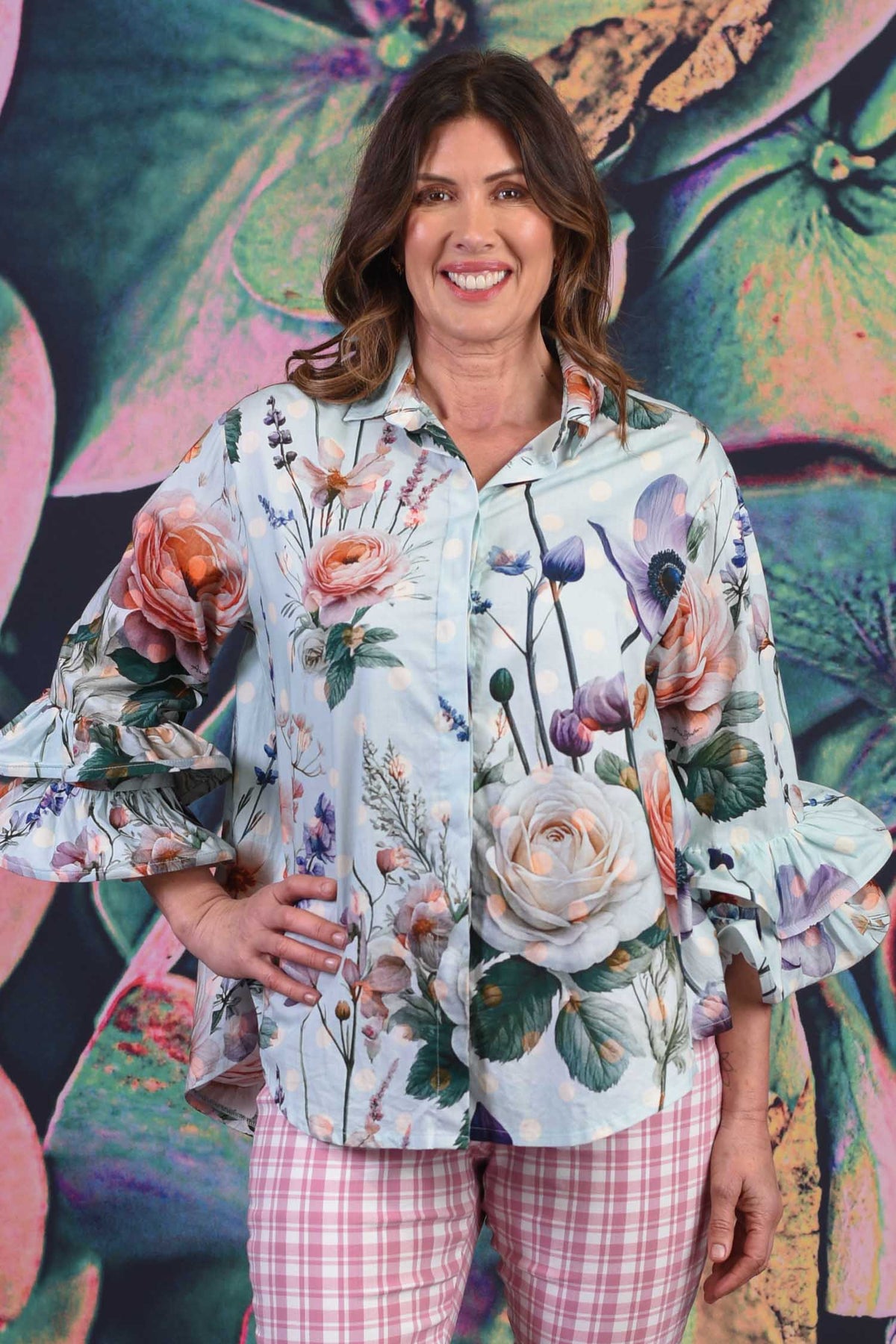 Lucy In The Sky Blouse - Spotty Floral