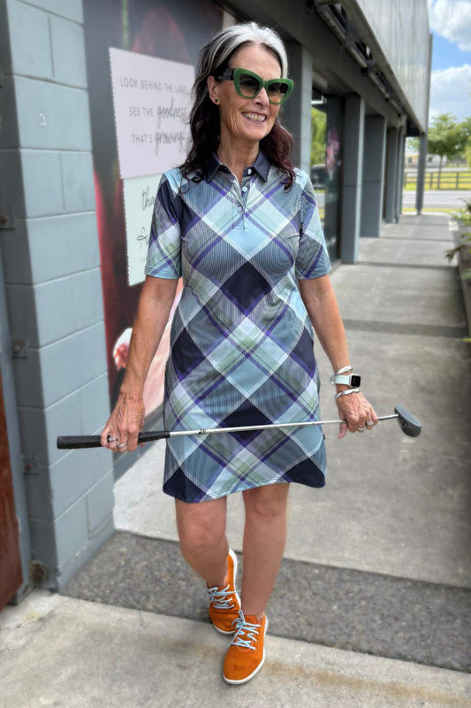 Lydia Dress - Green Plaid