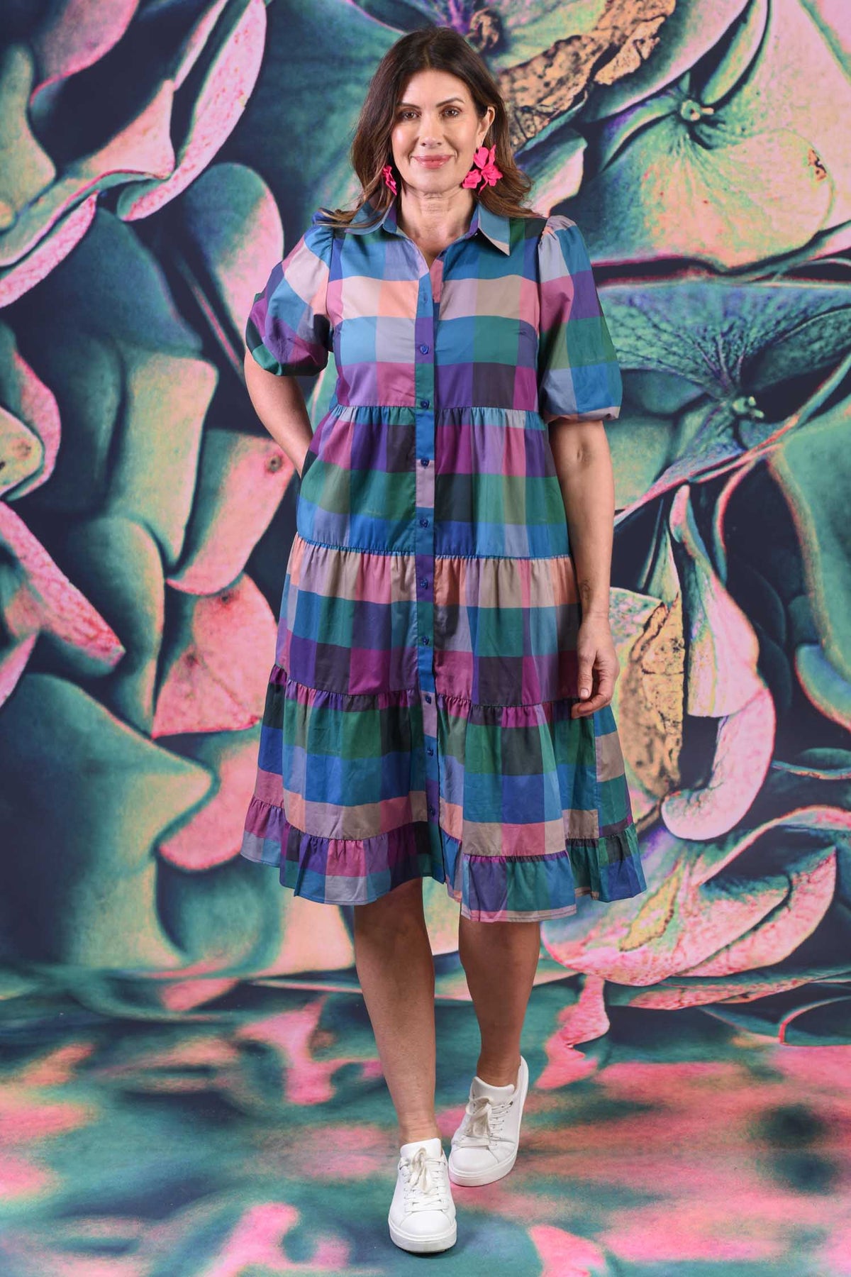 Mad Harriet Cotton Dress - Blocks