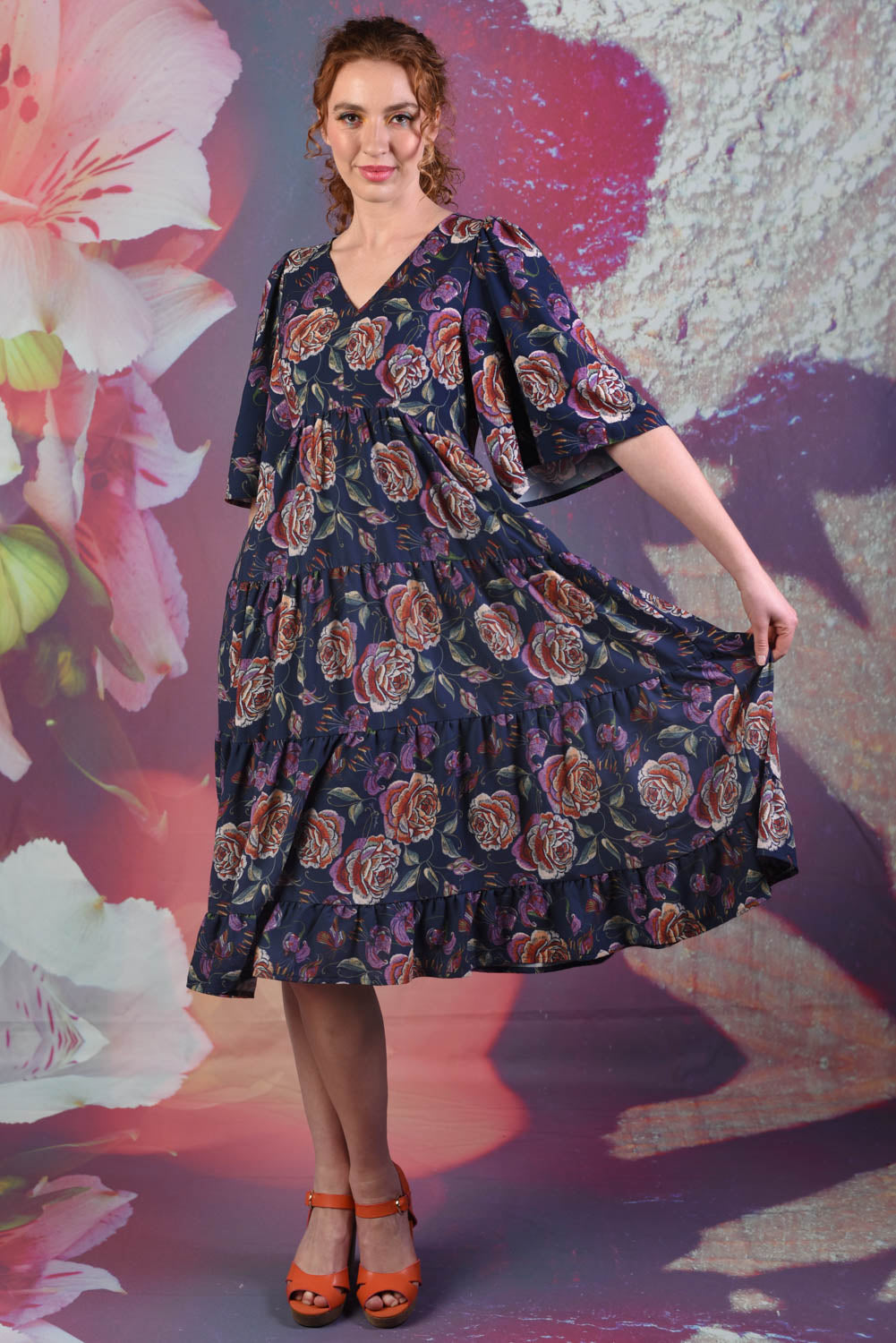 Model wearing Floral Magic Ari Dress Annah Stretton